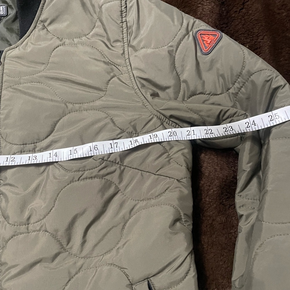 Mobile Warming Heated Coat/Jacket Olive Green with 2 Batteries Size Sm-Med - Picture 7 of 16